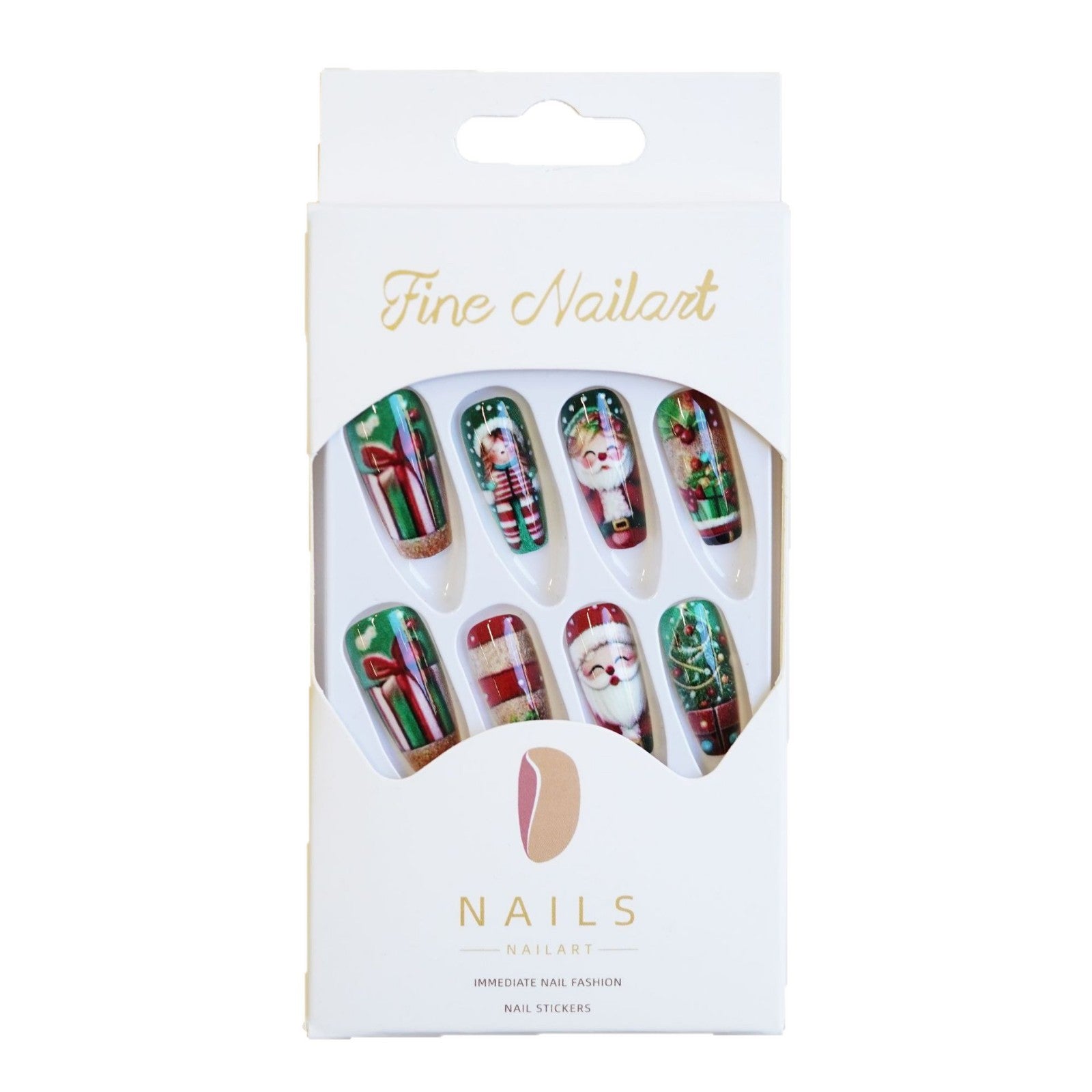 Wholesale false nails short T Christmas green Christmas tree wear nail pieces